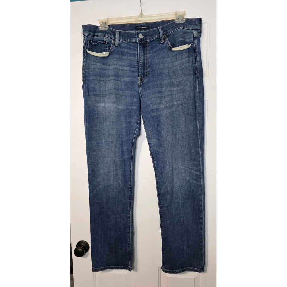 Lucky Brand 363 Vintage Straight Jeans Mens 38x32 Blue Denim Medium‎ Wash Pants